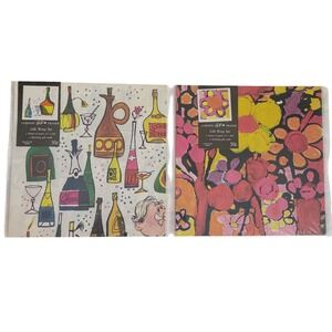 Gordon Fraser Gift Wrap Set Vintage England Multicolor MCM Floral Cocktail 2pk